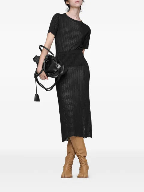 Maison Margiela falda midi tejida de canalé - imagen 2