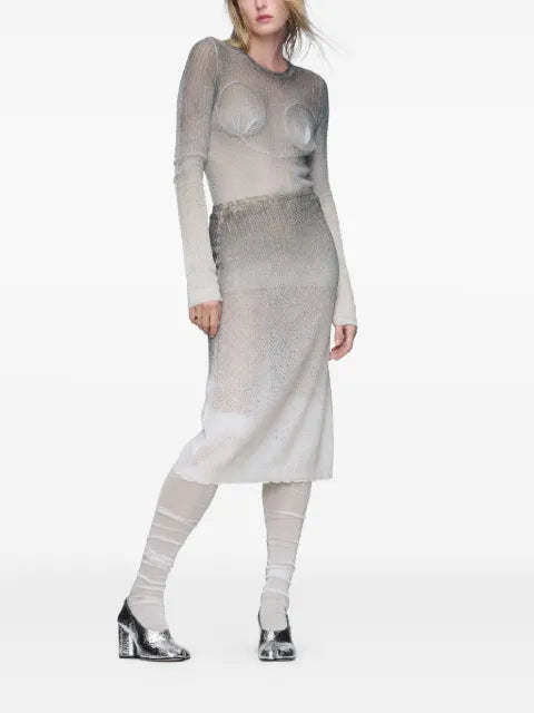 Maison Margiela falda midi con efecto sombreado - imagen 2