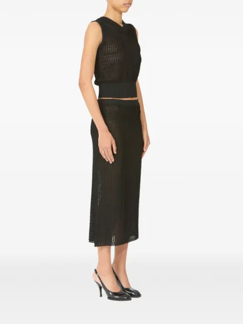 Maison Margiela falda midi tejida de canalé - imagen 2