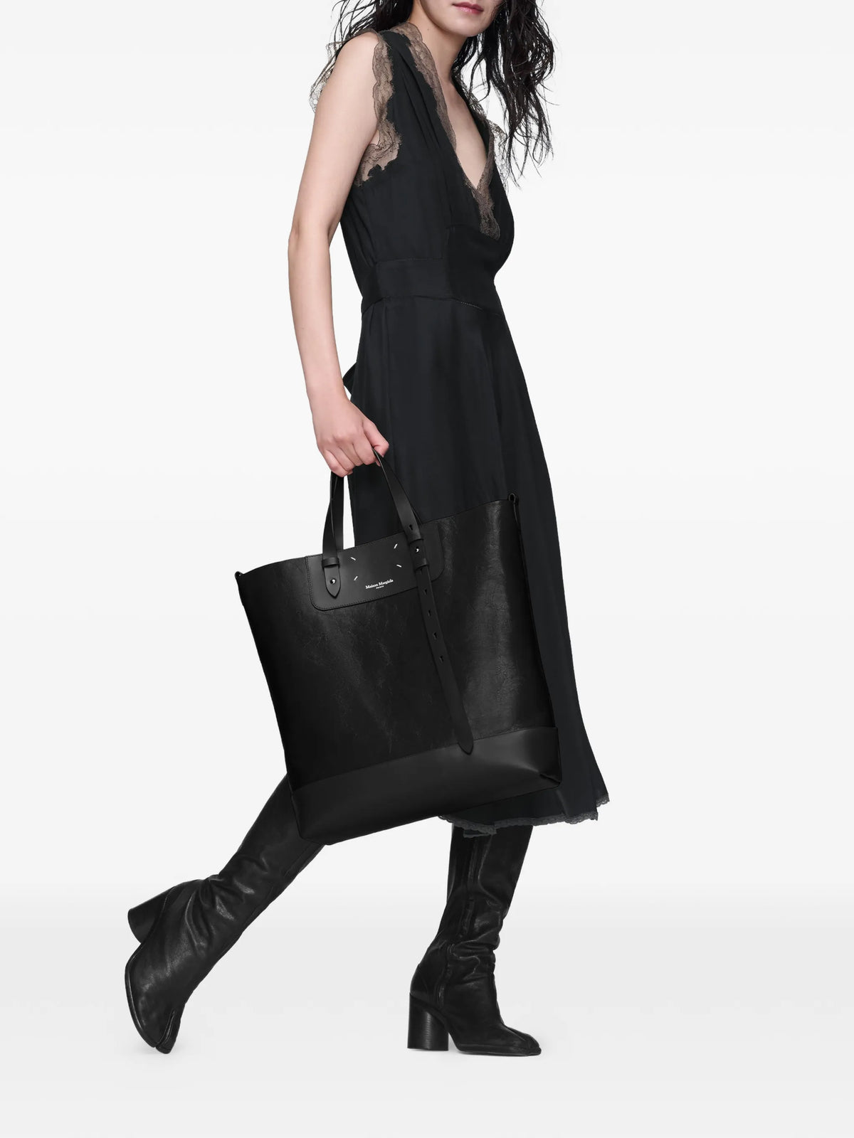 Maison Margiela tote con detalle de cinturón - Negro - imagen 2
