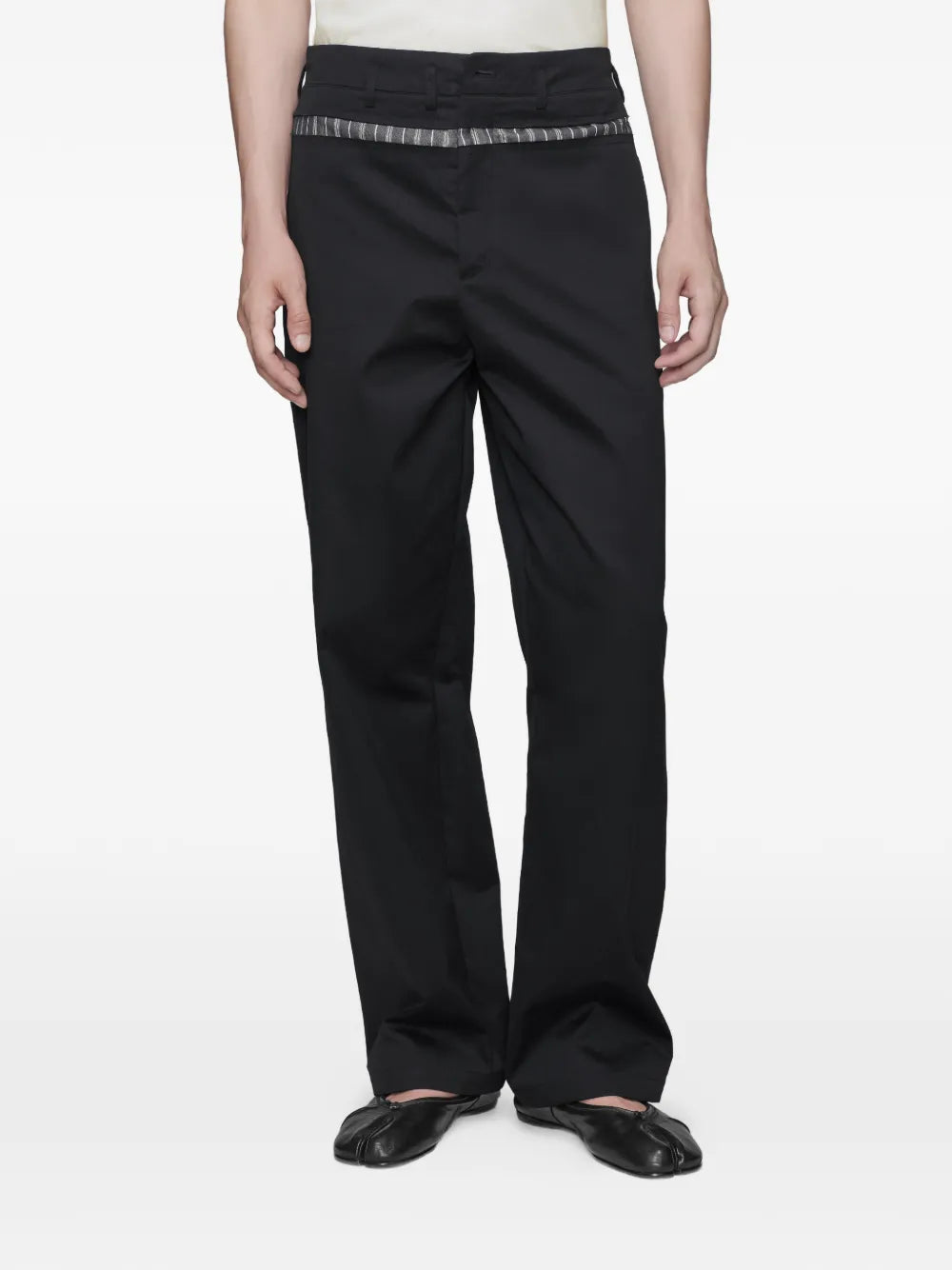 Maison Margiela pantalones anchos de algodón encerado - Negro - imagen 3