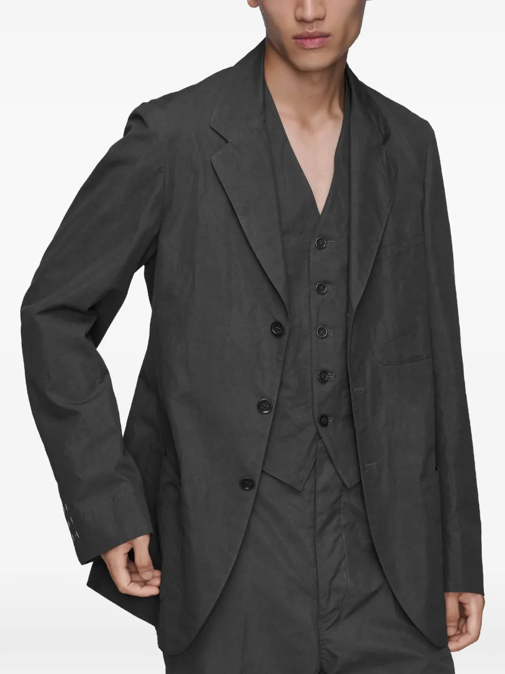 Maison Margiela chamarra de seda de algodón - Gris - imagen 3