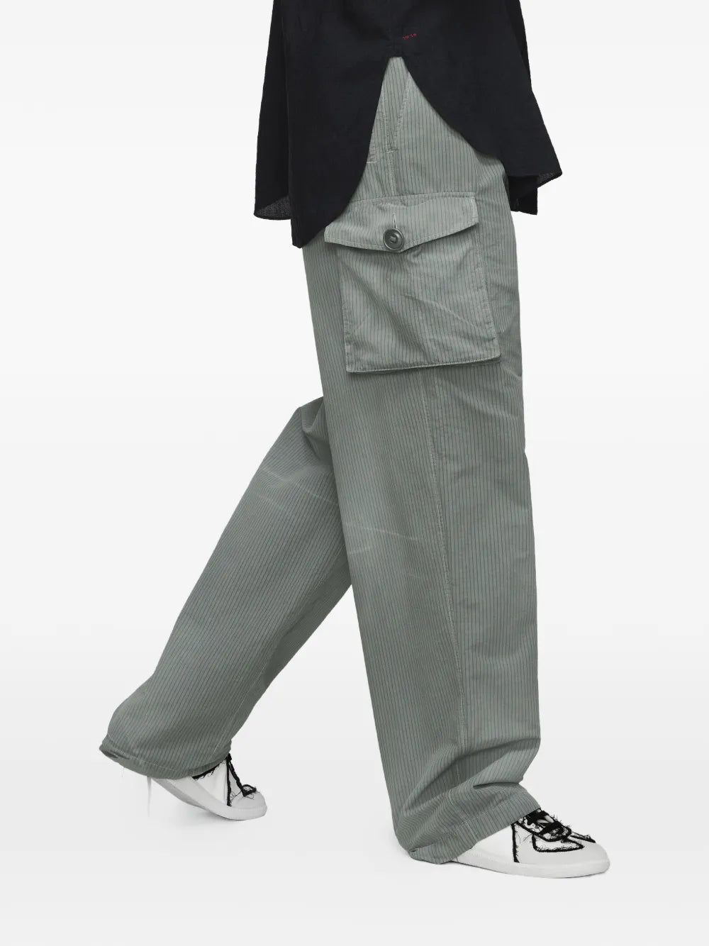 Maison Margiela pantalones cargo en mezcla de algodón - Gris - imagen 4