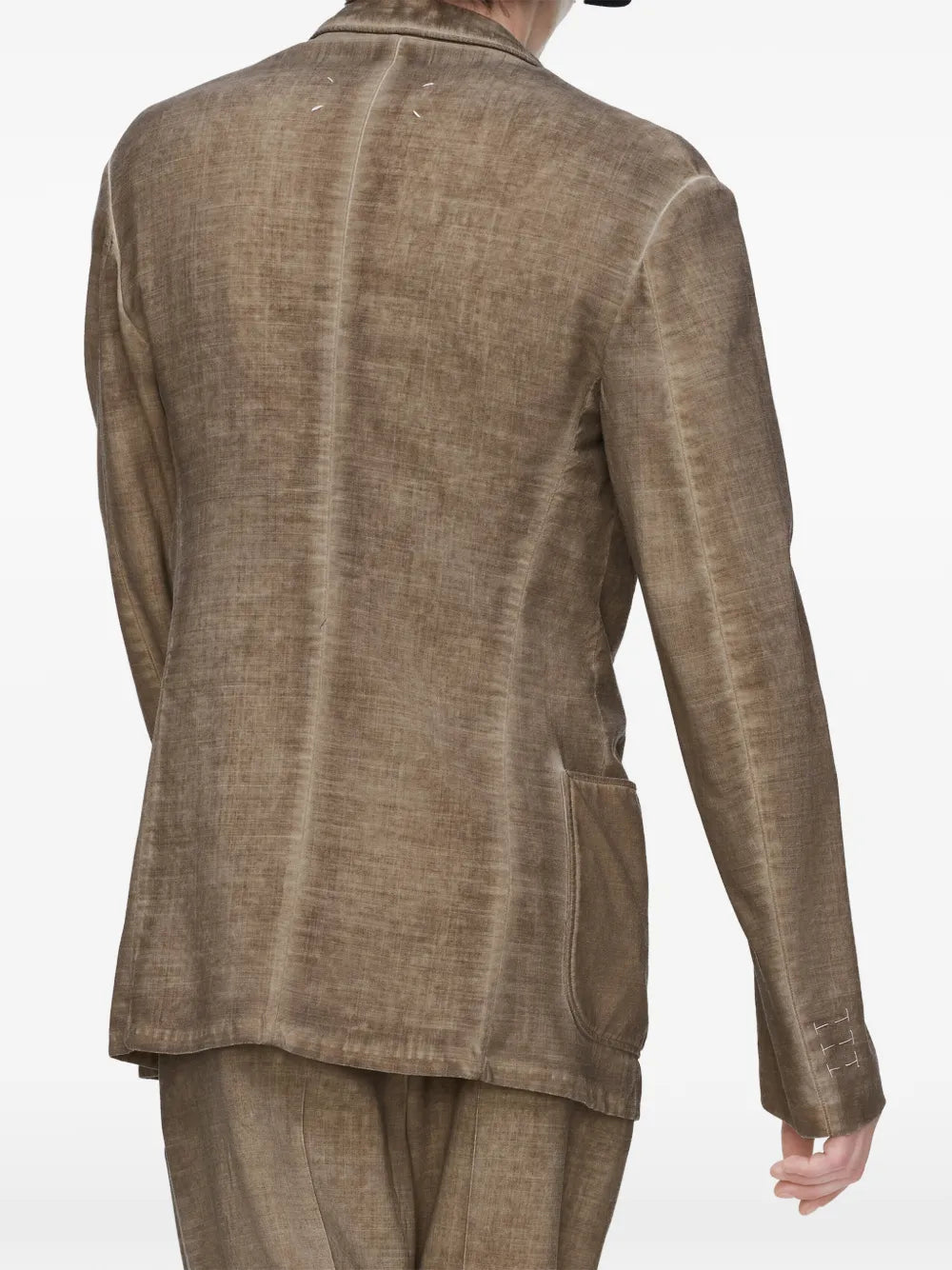 Maison Margiela chamarra de lana con doble botonadura - Marrón - imagen 3