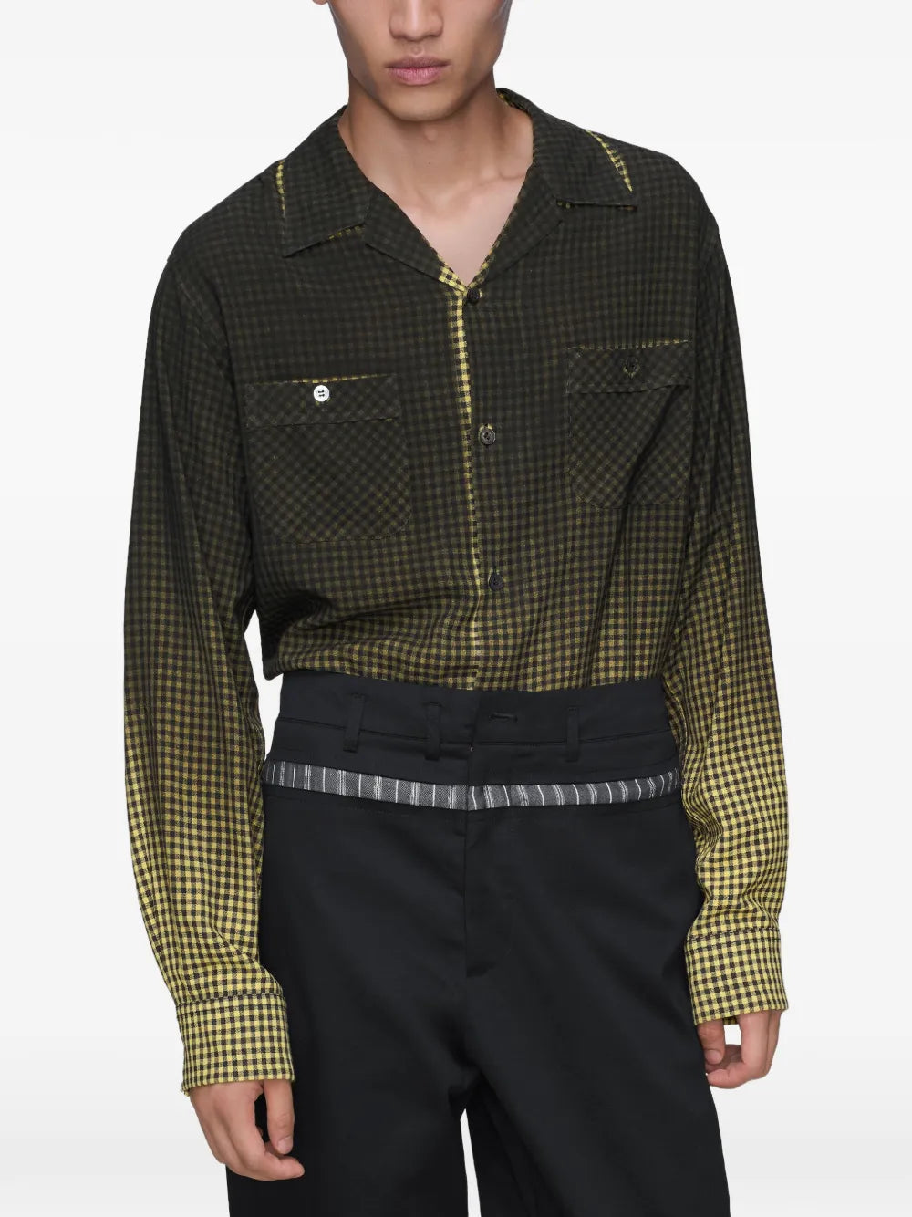 Maison Margiela camisa con motivo de cuadros - Negro - imagen 3