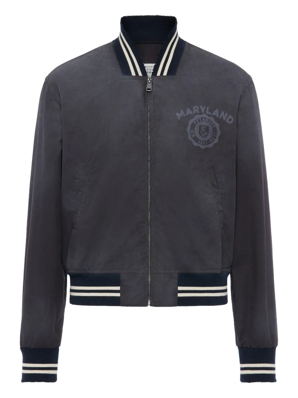 Maison Margiela chamarra universitaria de mezclilla - Gris - imagen 1
