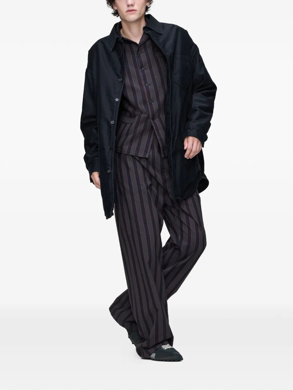 Maison Margiela camisa de algodón con motivo de rayas - Gris - imagen 2