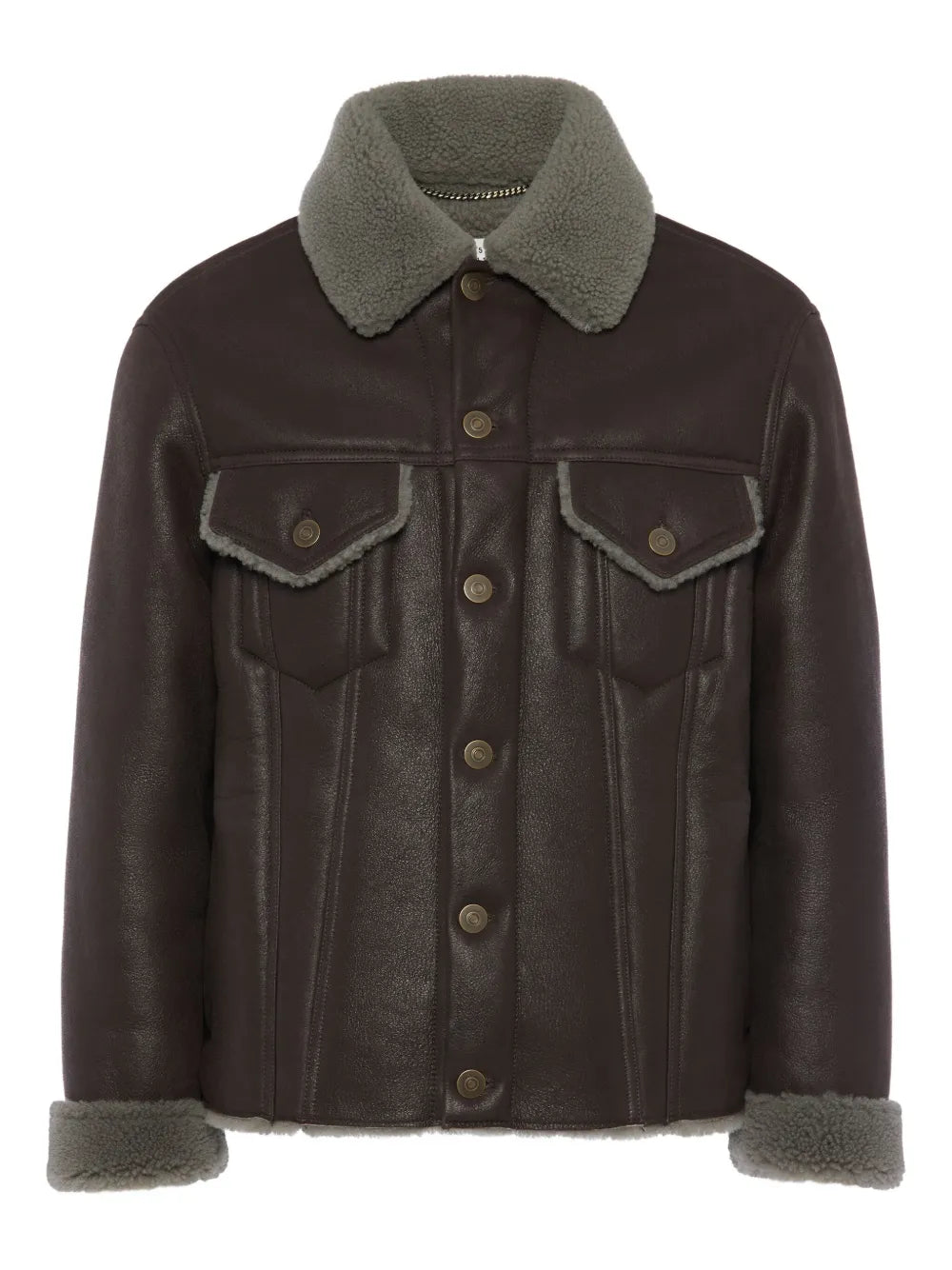 Maison Margiela chamarra con cuello texturizado - Marrón - imagen 1