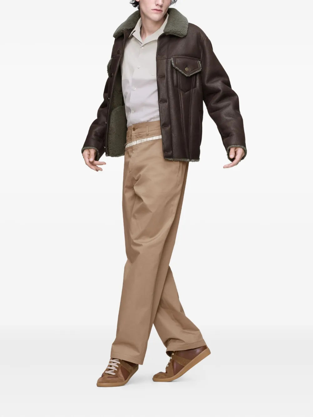 Maison Margiela chamarra con cuello texturizado - Marrón - imagen 2