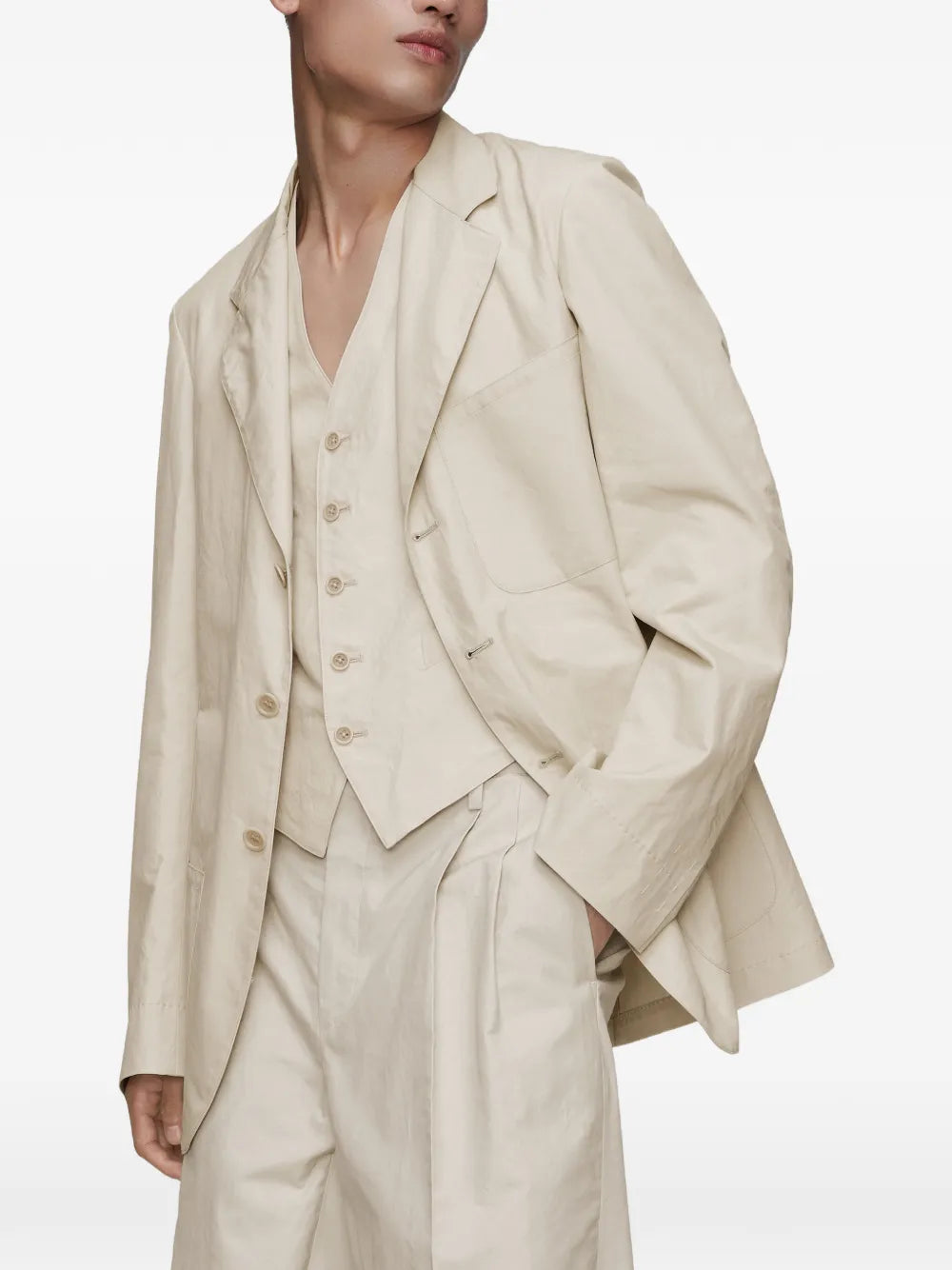 Maison Margiela chamarra de seda de algodón - Neutro - imagen 3