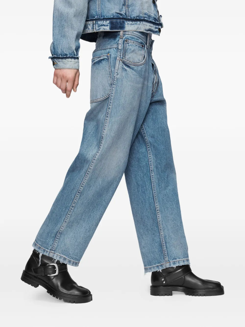 Maison Margiela jeans rectos con dobladillo sin rematar - Azul - imagen 3