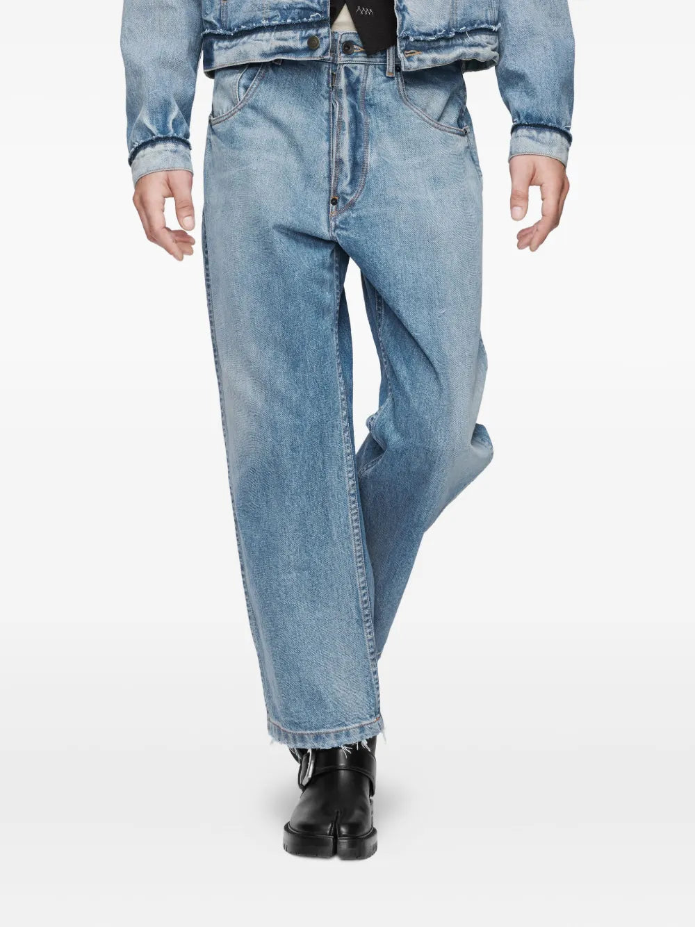 Maison Margiela jeans rectos con dobladillo sin rematar - Azul - imagen 4