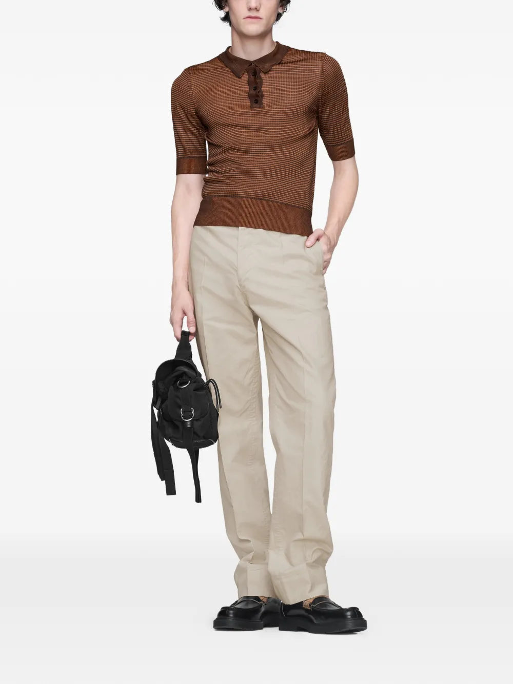 Maison Margiela pantalones de seda con pinzas - Neutro - imagen 2
