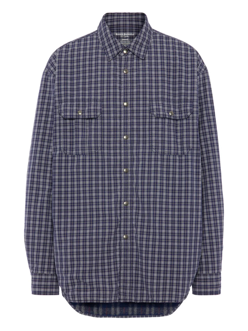 Maison Margiela camisa a cuadros con manga larga y bolsillo - Azul - imagen 1
