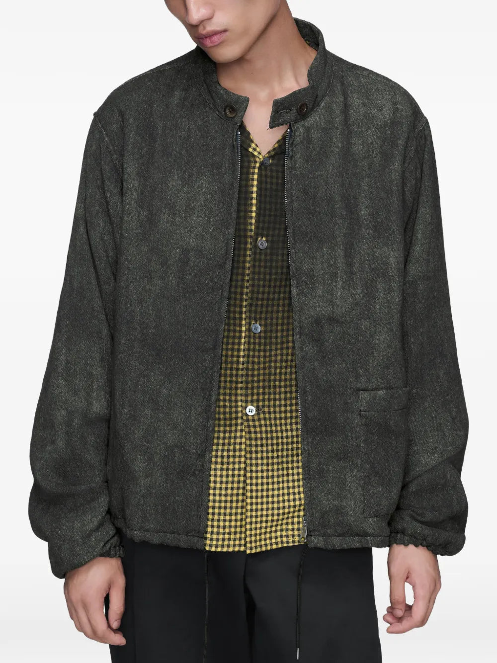 Maison Margiela chamarra de algodón con cierre - Gris - imagen 3