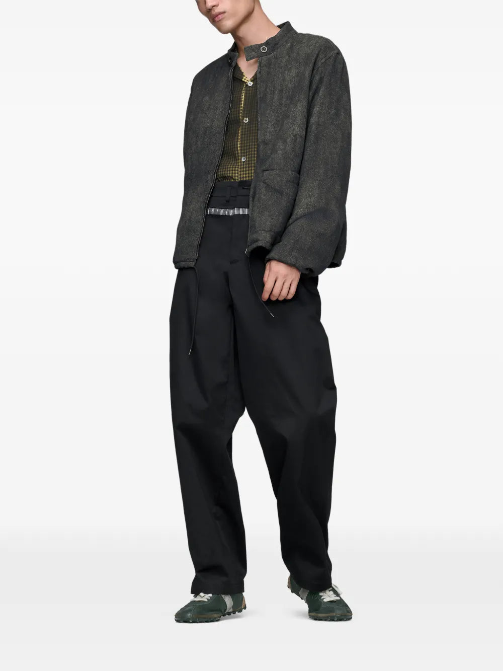 Maison Margiela chamarra de algodón con cierre - Gris - imagen 2