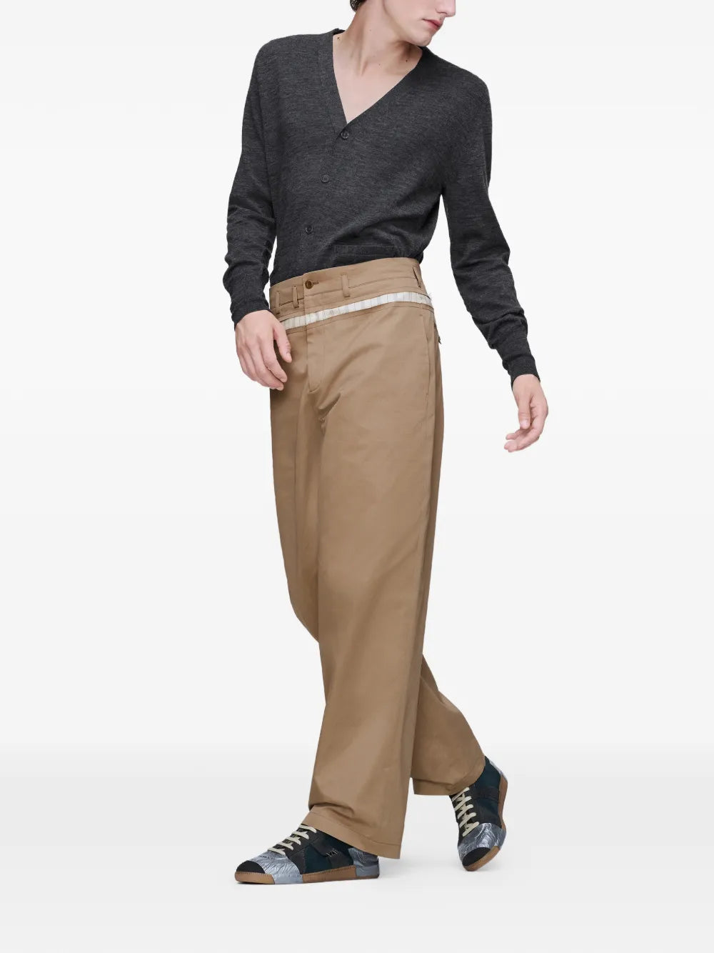 Maison Margiela pantalones anchos de algodón encerado - Marrón - imagen 2