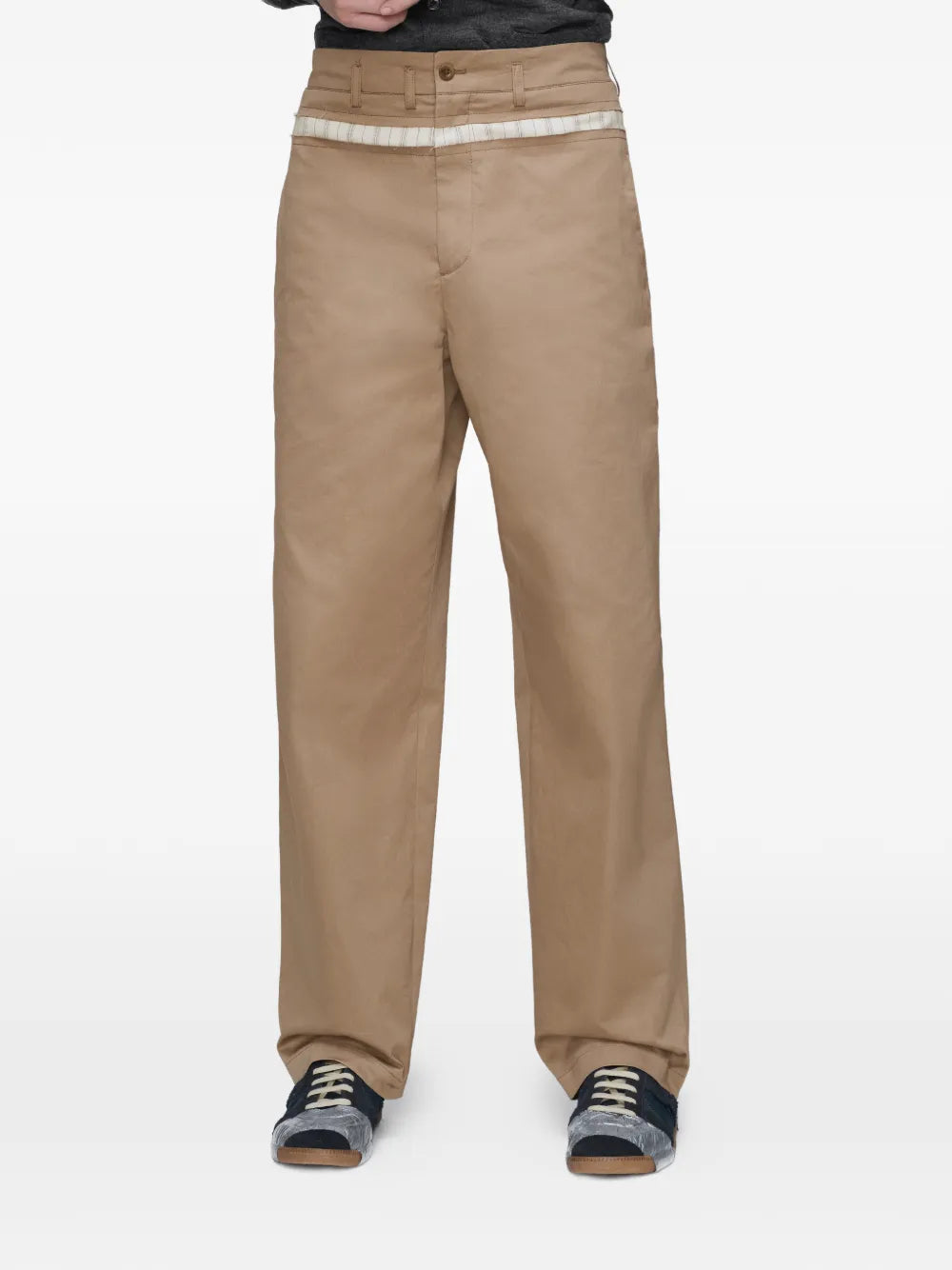 Maison Margiela pantalones anchos de algodón encerado - Marrón - imagen 3