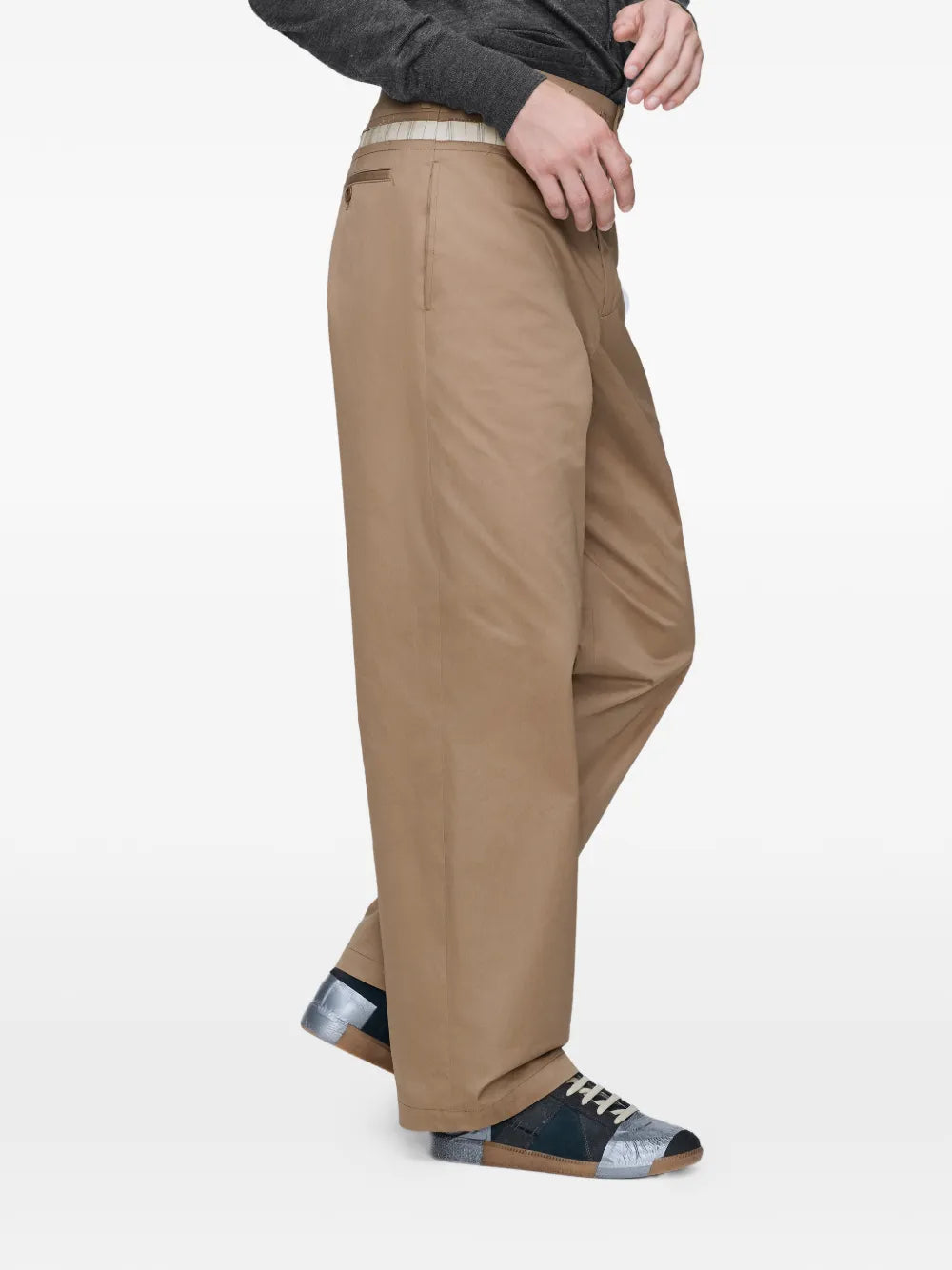 Maison Margiela pantalones anchos de algodón encerado - Marrón - imagen 4