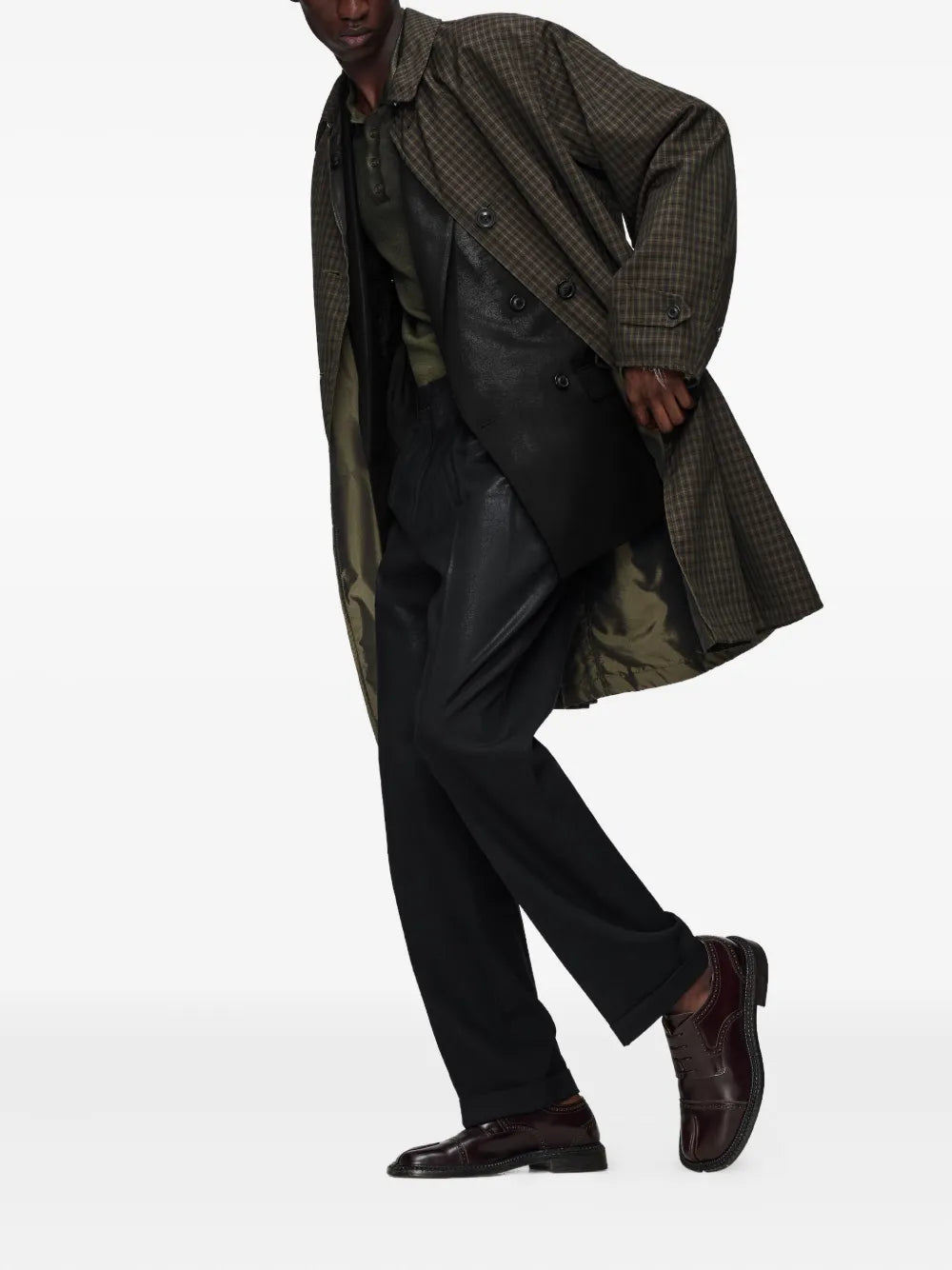 Maison Margiela pantalones con acabado revestido - Negro - imagen 2
