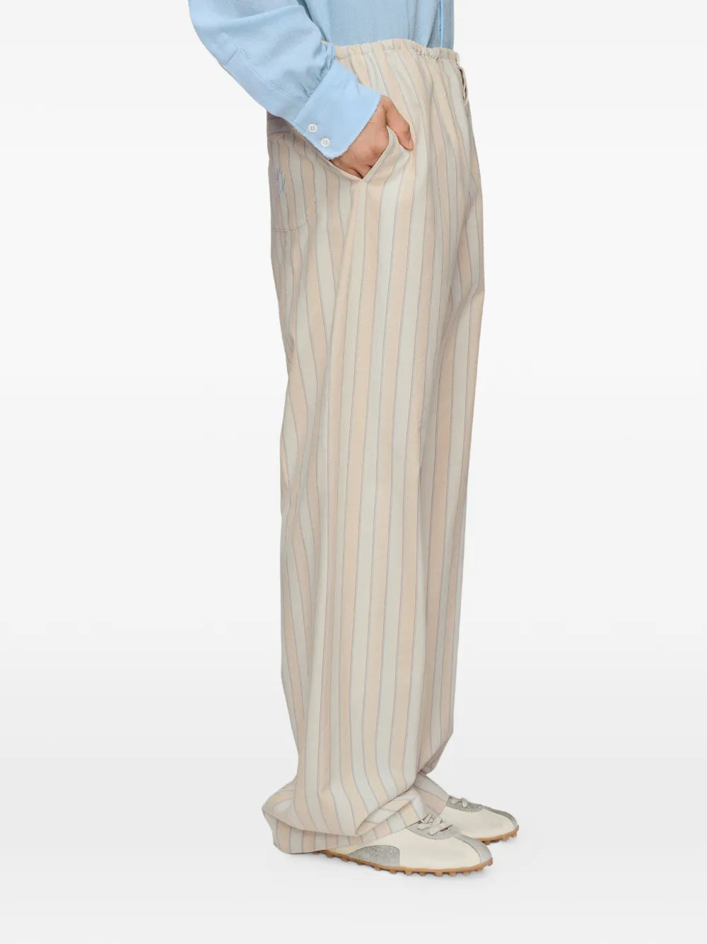 Maison Margiela pantalones con bolsillos y motivo de rayas - Neutro - imagen 4
