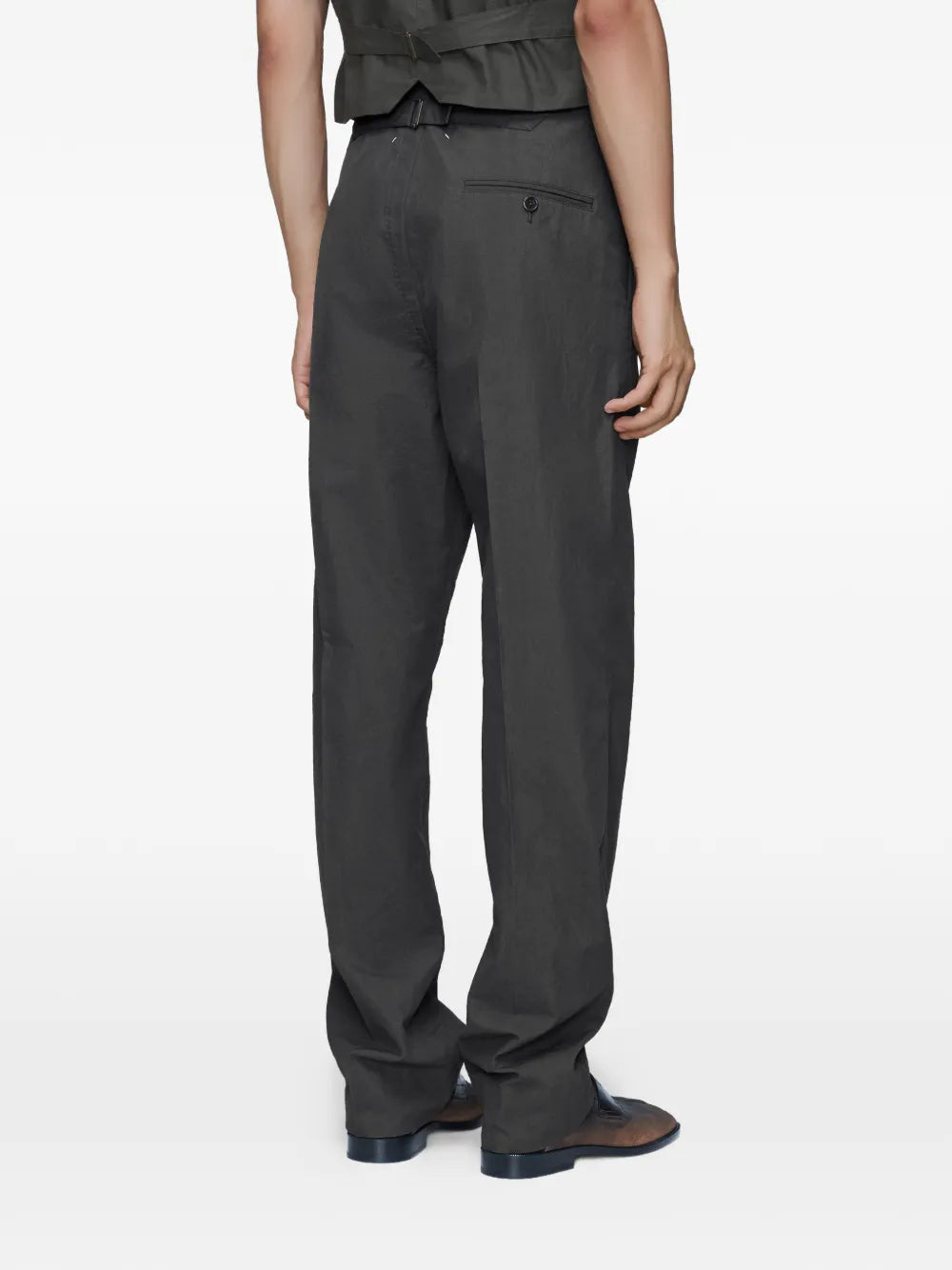 Maison Margiela pantalones de seda con pinzas - Gris - imagen 4
