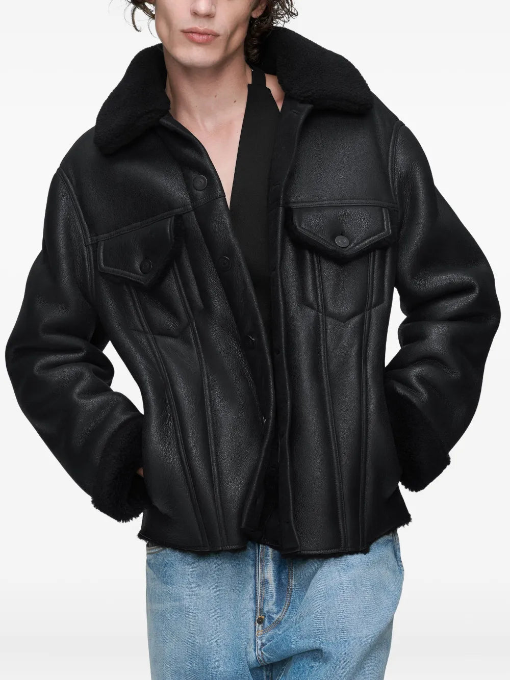 Maison Margiela chamarra texturizada - Negro - imagen 3