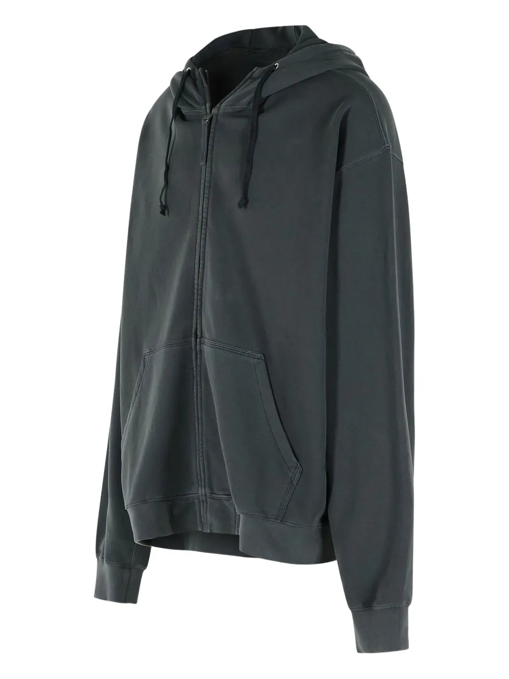 Maison Margiela hoodie con cordones y cierre - Gris - imagen 3