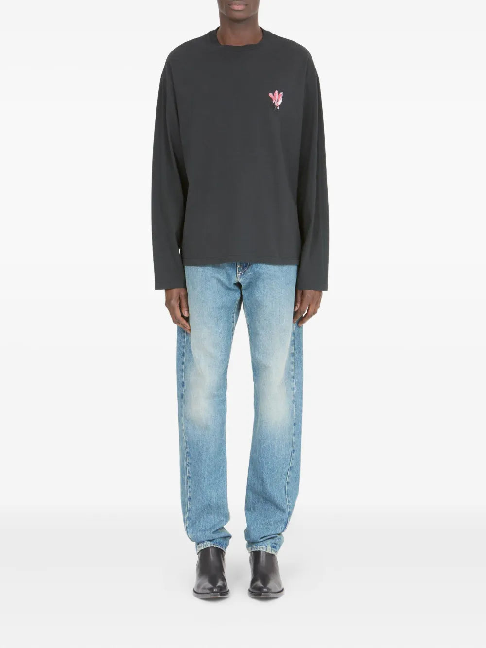 Maison Margiela playera manga larga con estampado floral - Gris - imagen 2