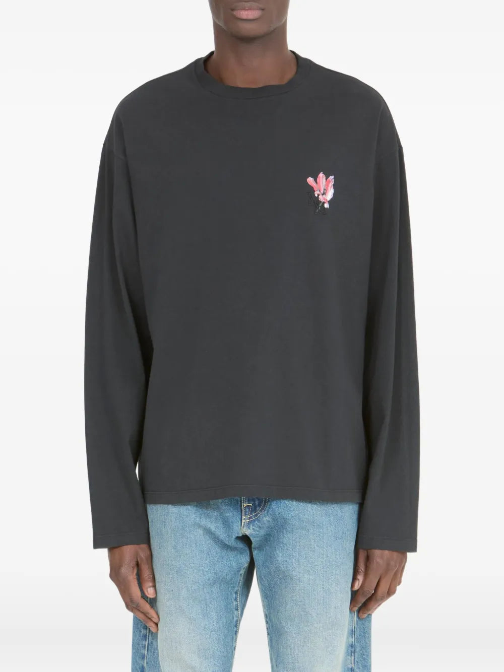 Maison Margiela playera manga larga con estampado floral - Gris - imagen 1