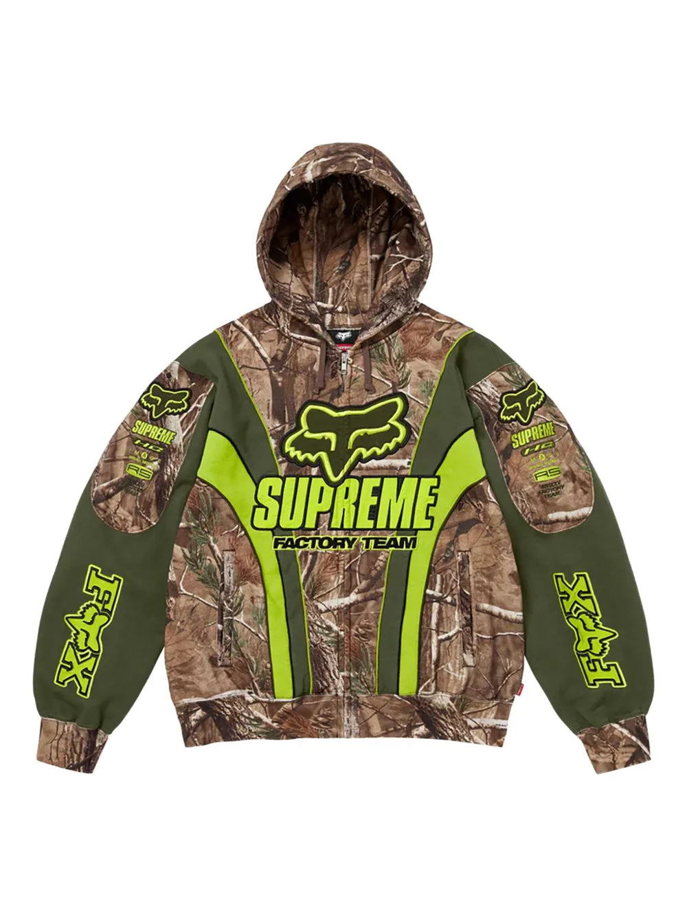 Supreme hoodie con cierre en colaboración con Fox Racing® - Marrón - imagen 1