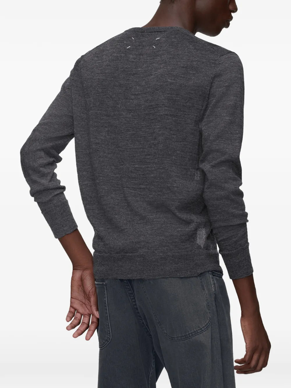 Maison Margiela suéter con parche - Gris - imagen 3