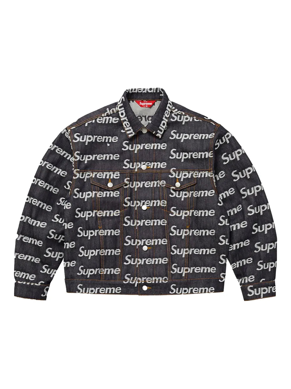 Supreme chamarra de mezclilla con logo en jacquard - Negro - imagen 1