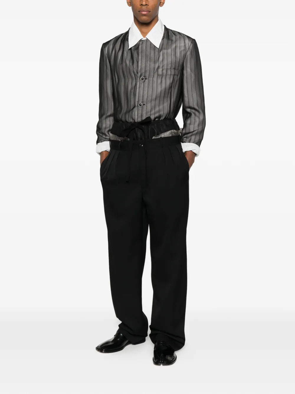Maison Margiela pantalones plisados - Negro - imagen 2