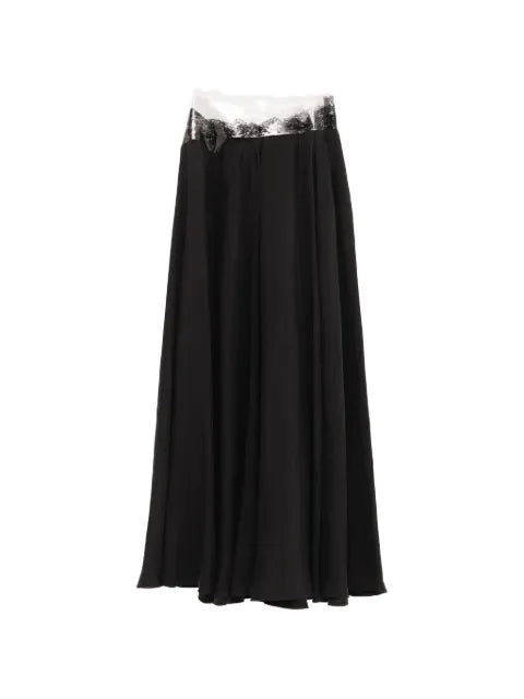Maison Margiela falda larga con diseño plisado y ribete de encaje - imagen 1