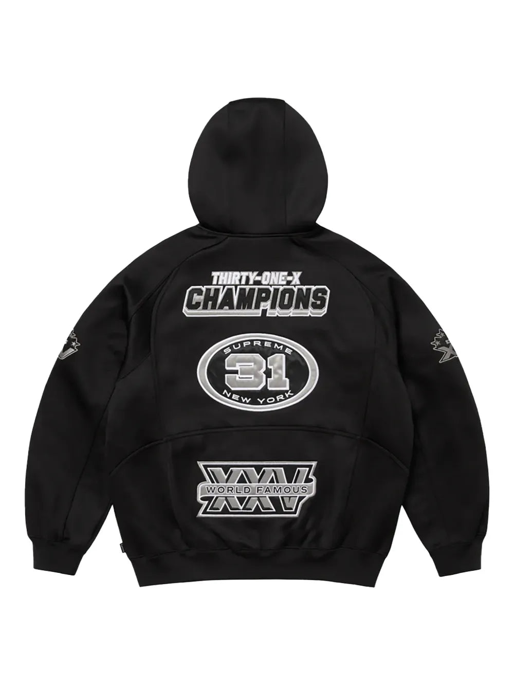 Supreme hoodie con parche del logo y cierre - Negro - imagen 2