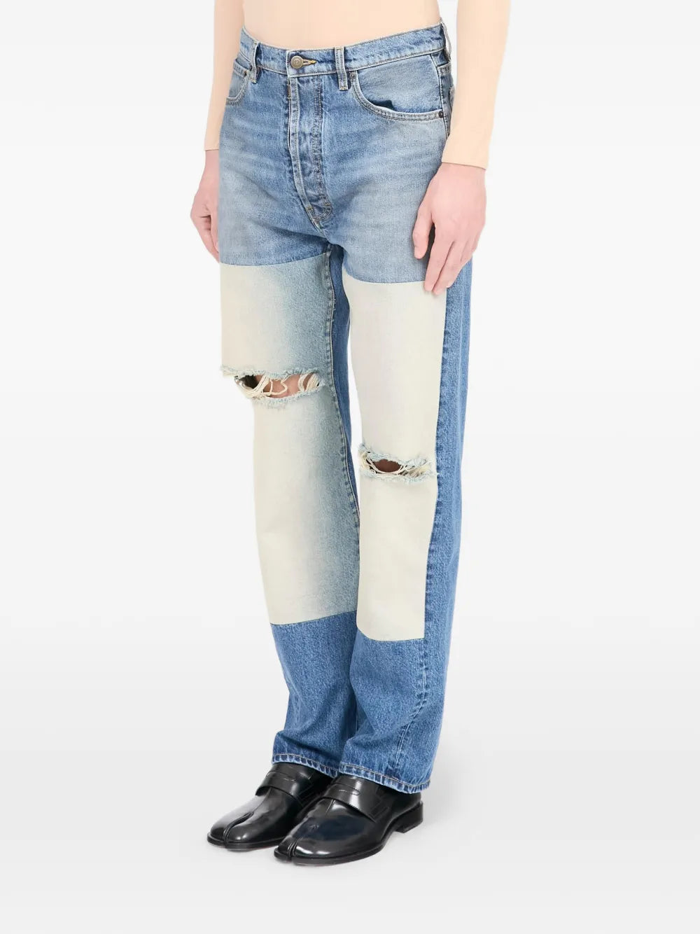 Maison Margiela jeans rectos con paneles de parche - Azul - imagen 3