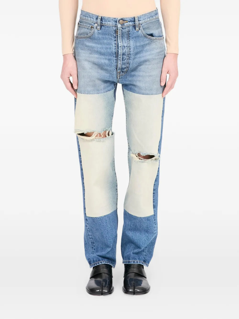 Maison Margiela jeans rectos con paneles de parche - Azul - imagen 1