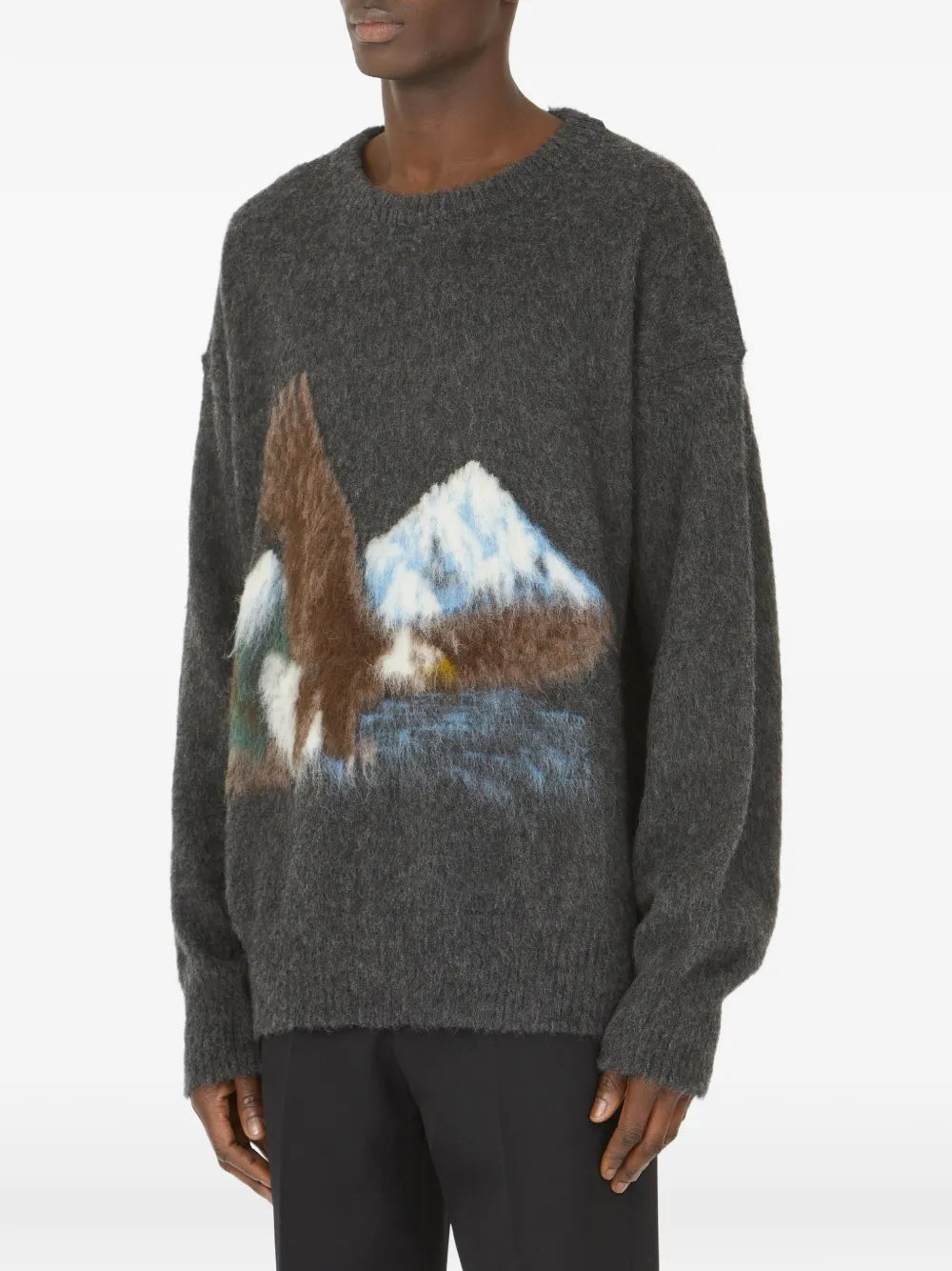 Maison Margiela suéter con diseño en intarsia - Gris - imagen 3