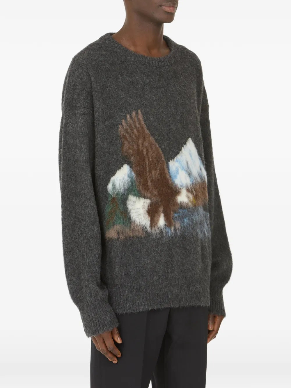 Maison Margiela suéter con diseño en intarsia - Gris - imagen 4