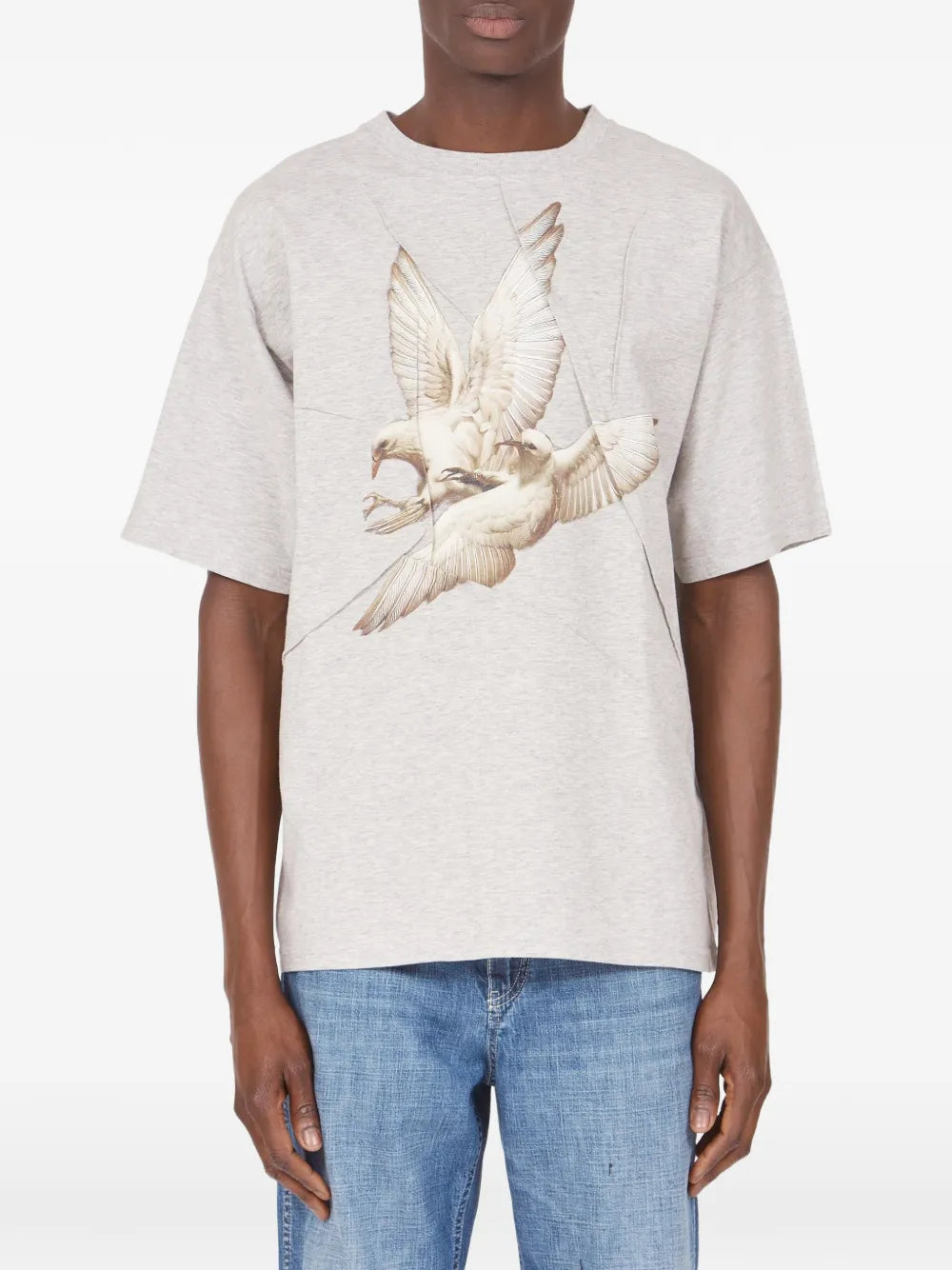 Maison Margiela playera con pájaro estampado - Gris - imagen 1