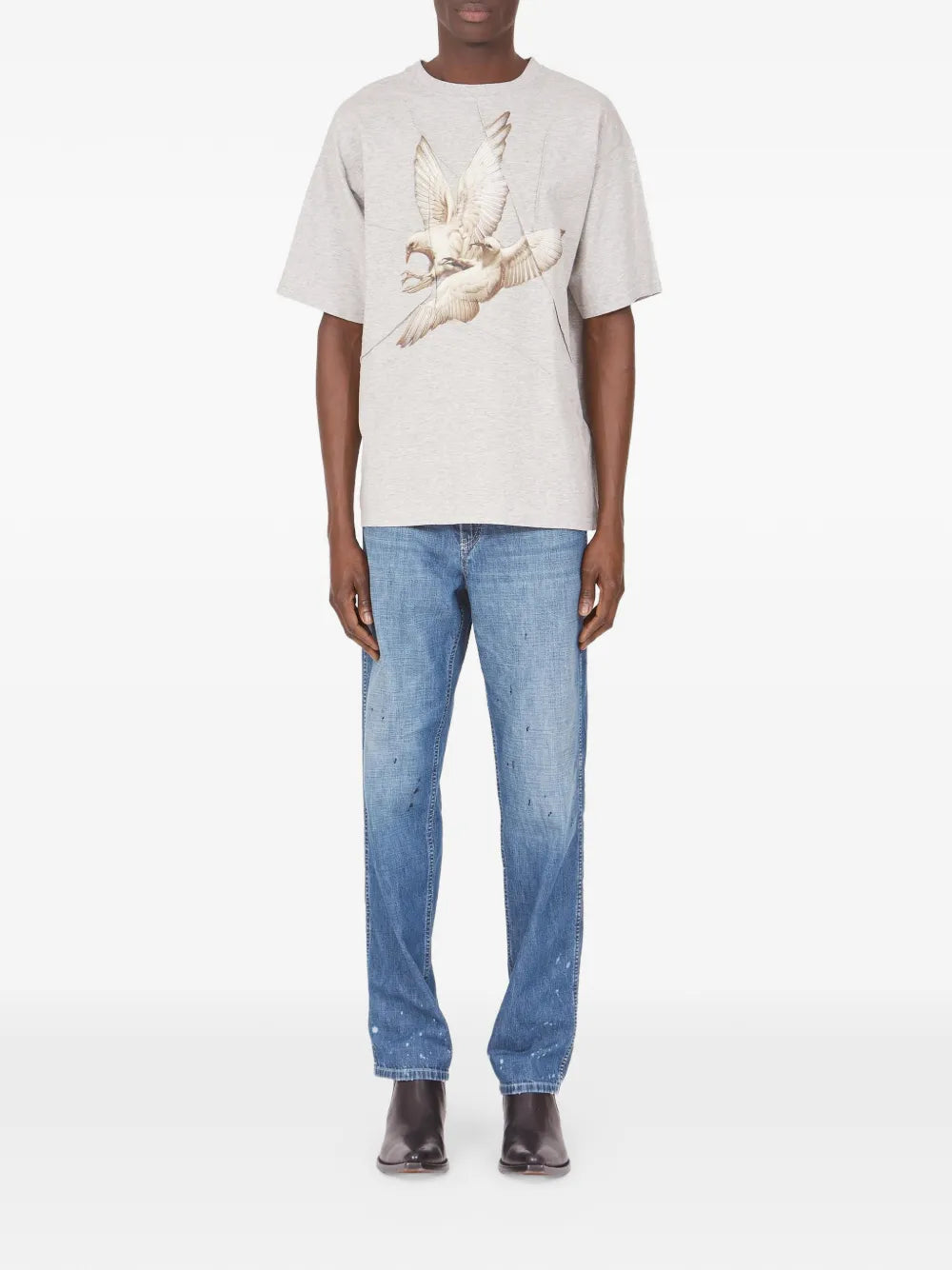 Maison Margiela playera con pájaro estampado - Gris - imagen 2