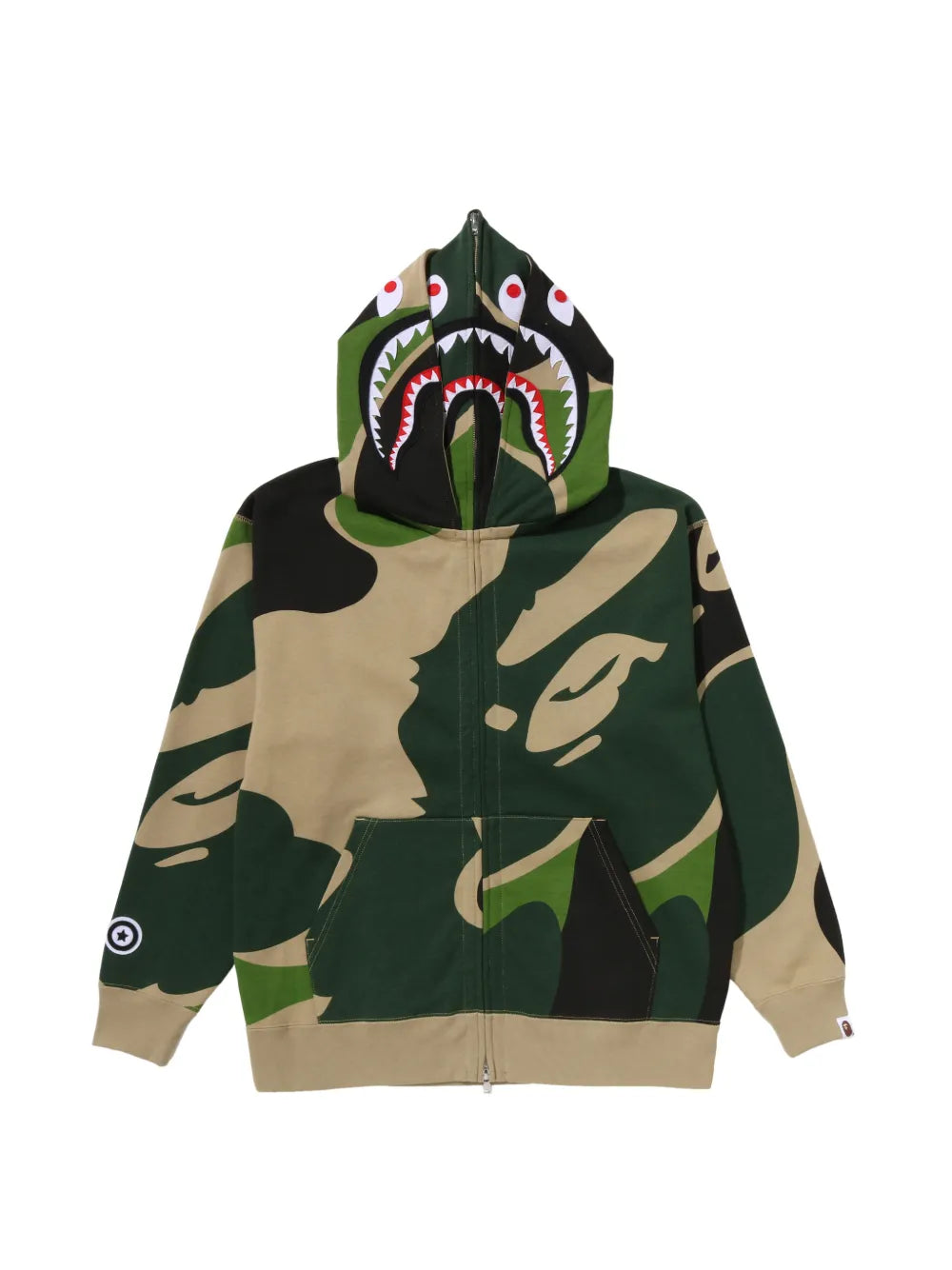 A BATHING APE® hoodie con estampado militar