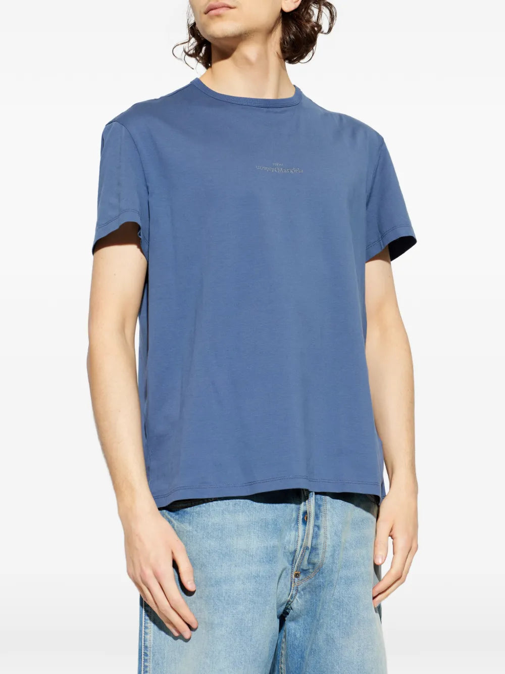 Maison Margiela playera con logo distorsionado - Azul - imagen 3