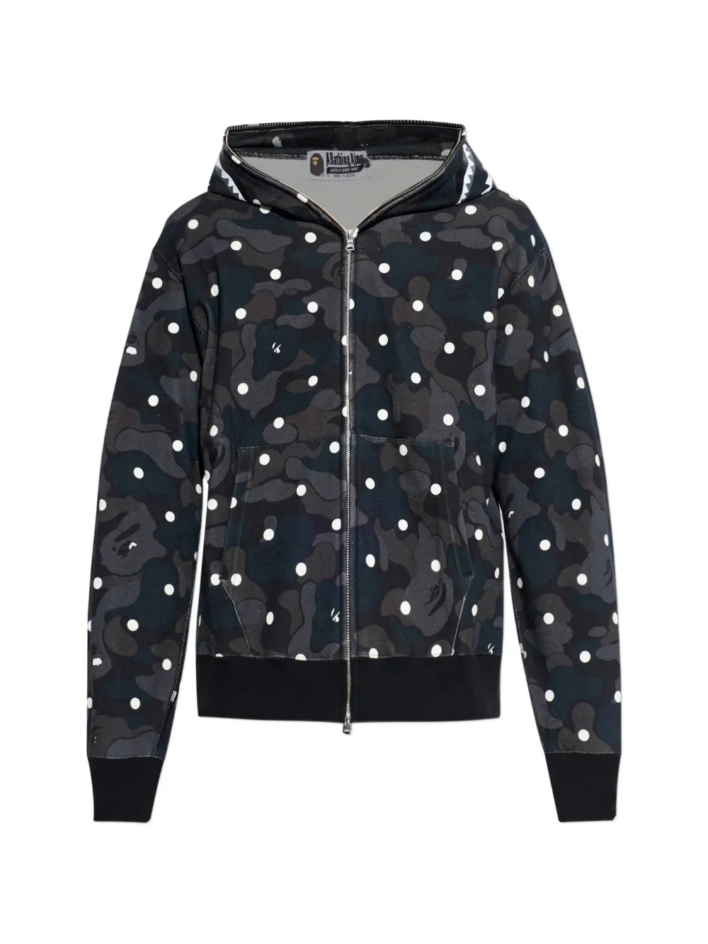 A BATHING APE® hoodie con estampado militar y cierre