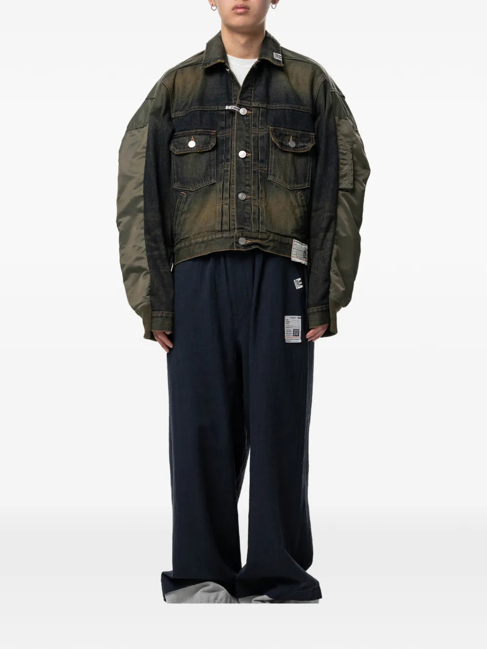 Maison MIHARA YASUHIRO chamarra de mezclilla con paneles - azul