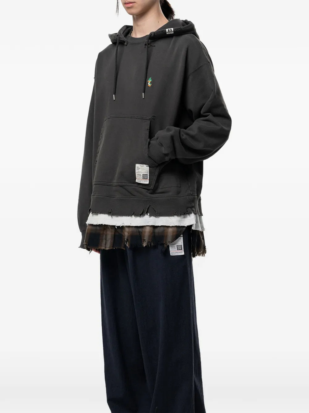 Maison MIHARA YASUHIRO hoodie con triple capa - gris