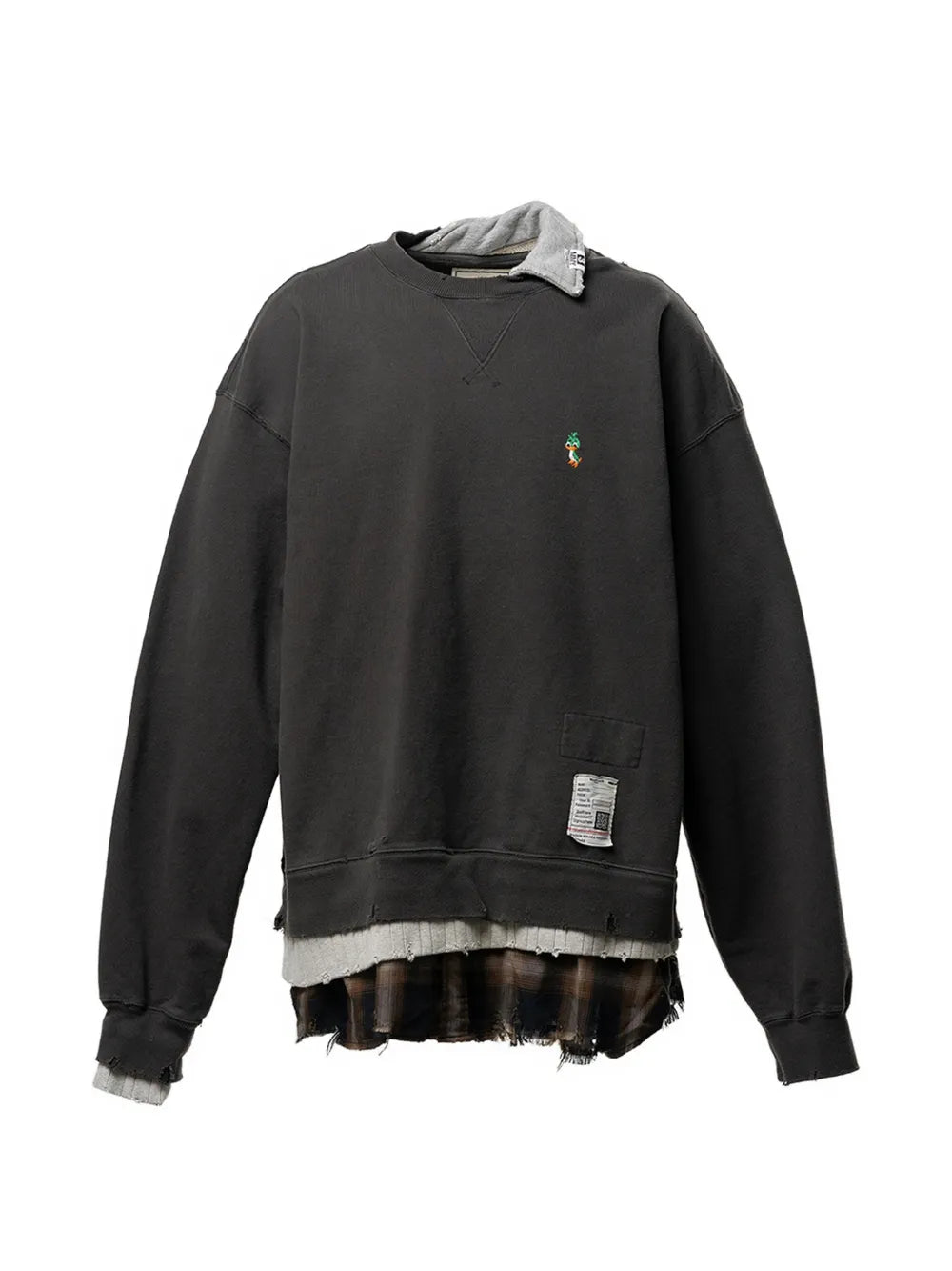 Maison MIHARA YASUHIRO sudadera a capas con estampado gráfico - gris