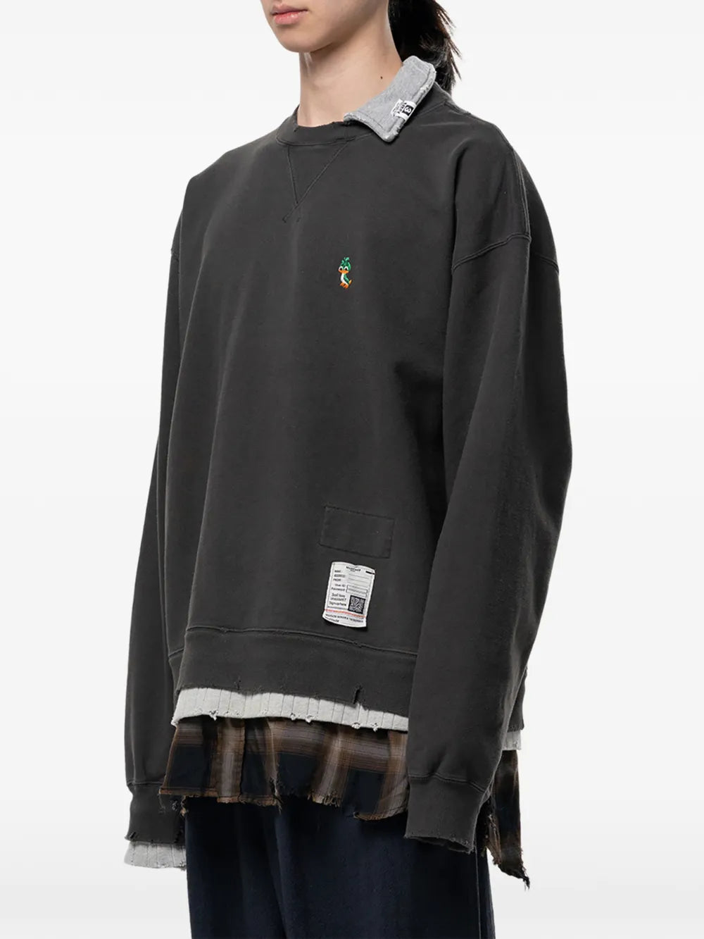 Maison MIHARA YASUHIRO sudadera a capas con estampado gráfico - gris
