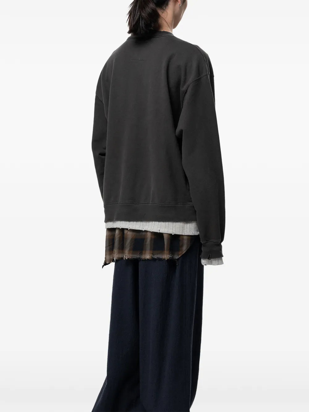Maison MIHARA YASUHIRO sudadera a capas con estampado gráfico - gris